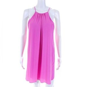 Elizabeth and James Barbie Pink Cocktail dress mini halter shift chiffon XS
